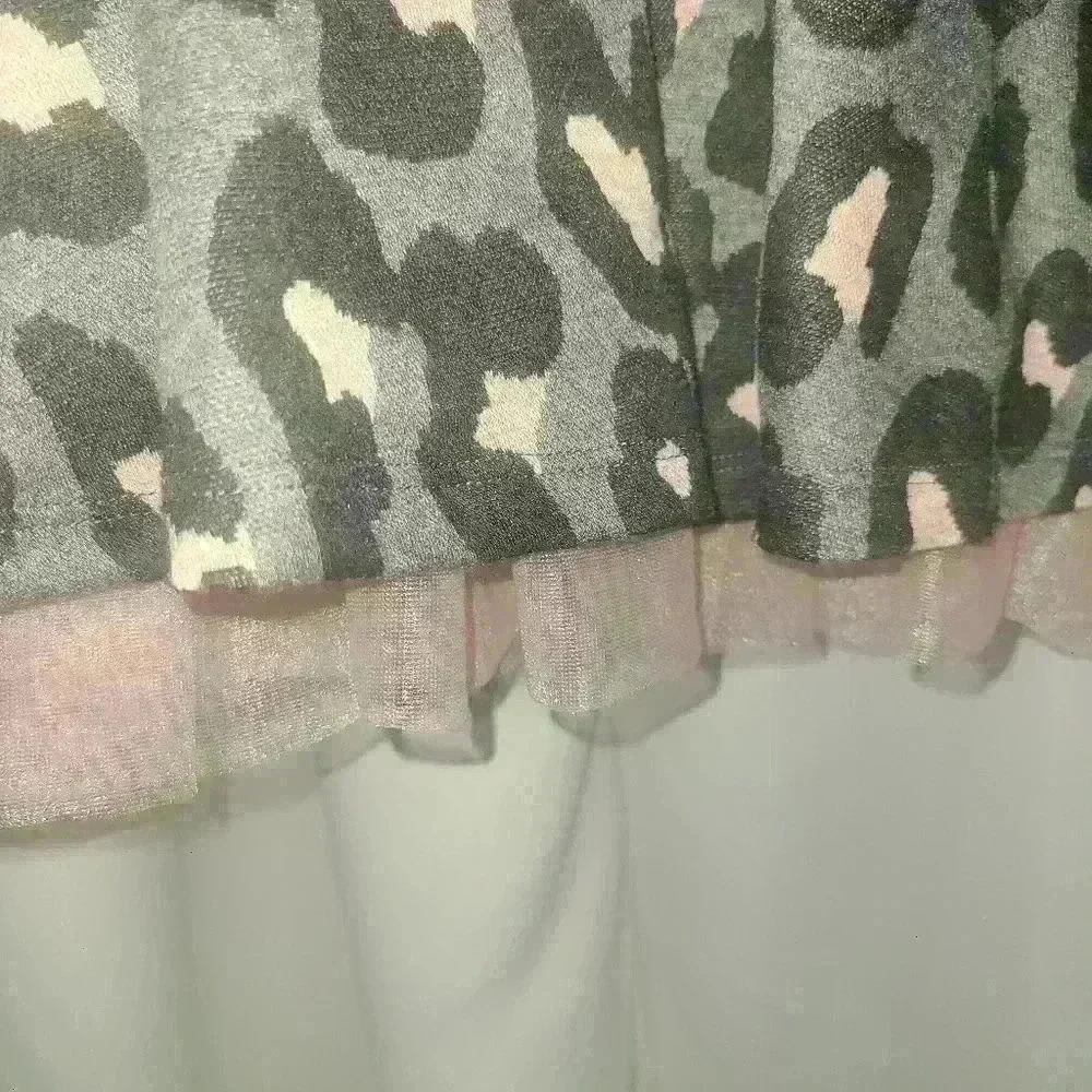 Lepord printed girl's 20 1/2 plus skater styled dress with tulle under skirt - Picture 5 of 11
